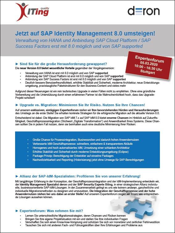 Switch to SAP IdM 8.0 now!